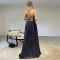 Fashionable women's temperament sexy suspender backless hot stamping dress