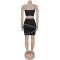 Fashion women's temperament, diamond studded suspender, strapless short skirt set, new
