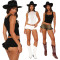 Sweet and fresh American girl versatile with bottom pants and ruffle edge short skirt