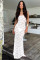 Sweet, fresh, intellectual, elegant, versatile lace sheer long dress