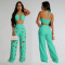 Fashionable women's sexy chicken eye metal buckle pants two-piece set new
