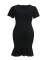 Women's fashionable and elegant round neck ruffle hem plus plus size mid length dress