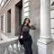 Hot rhinestone mesh long sleeved patchwork waist cinching slit dress for women, slim fit long dress for women