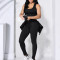 Women's new casual sports vest long sleeved zipper jacket three piece set