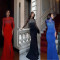 Hot rhinestone mesh long sleeved patchwork waist cinching slit dress for women, slim fit long dress for women