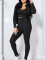 Women's new casual sports vest long sleeved zipper jacket three piece set