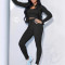 Women's new casual sports vest long sleeved zipper jacket three piece set