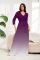 Women's fashionable and elegant V-neck gradient 7-point cuff waist belt high waist plus size dress