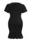Women's fashionable and elegant round neck ruffle hem plus plus size mid length dress