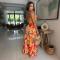 Strap up sexy top paired with slim fit wide leg pants, fashionable two-piece set for women