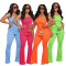 Fashion women's strapless top paired with pants two-piece set