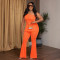 Fashion women's strapless top paired with pants two-piece set