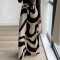 Women's Fashion Casual Stripe Printed Elastic Waist Straight Tube Large Pants
