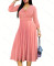 Beautiful women's fashionable and elegant cross V-neck long sleeved mid length dress