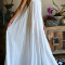Summer women's fashionable and elegant round neck sleeveless long plus size dress
