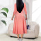 Beautiful women's fashionable and elegant cross V-neck long sleeved mid length dress