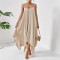 Summer women's fashionable and elegant irregular hem camisole plus size dress