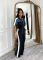 Women's suede fabric+denim color blocking, stand up collar short sleeved long zipper jumpsuit pants