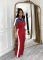 Women's suede fabric+denim color blocking, stand up collar short sleeved long zipper jumpsuit pants
