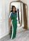 Women's suede fabric+denim color blocking, stand up collar short sleeved long zipper jumpsuit pants