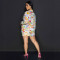 Sunshine Beach Random Printed Long Sleeve Shirt Shorts Set Two Piece Set with 3 Pockets