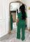 Women's suede fabric+denim color blocking, stand up collar short sleeved long zipper jumpsuit pants