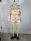 Sunshine Beach Random Printed Long Sleeve Shirt Shorts Set Two Piece Set with 3 Pockets