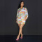 Sunshine Beach Random Printed Long Sleeve Shirt Shorts Set Two Piece Set with 3 Pockets