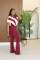 Collar zipper polyester splicing micro flared pants jumpsuit