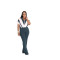 Collar zipper polyester splicing micro flared pants jumpsuit