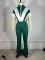 Collar zipper polyester splicing micro flared pants jumpsuit