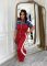 Women's suede fabric+denim color blocking, stand up collar short sleeved long zipper jumpsuit pants
