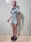 High stretch short sleeved slim fit denim jumpsuit