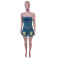 Tight waist, height adjustable, elastic, washed denim, strapless, one shoulder jumpsuit