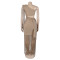 2025 New Asymmetric One Shoulder Tassel Long Dress