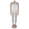 Women's two-piece set, deep V-neck sleeveless tight vest, pocket mesh pants, workwear style set
