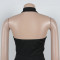 Women's two-piece set, deep V-neck sleeveless tight vest, pocket mesh pants, workwear style set