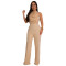 Women's high neck sleeveless jumpsuit