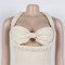 High waisted design woven style suspender sleeveless loose straight tube jumpsuit