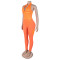 Women's two-piece set, deep V-neck sleeveless tight vest, pocket mesh pants, workwear style set