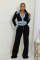 Sexy single breasted slim fit retro Polo slim fit knit sweater long pants two sets