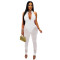 Women's two-piece set, deep V-neck sleeveless tight vest, pocket mesh pants, workwear style set