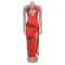 New style suspender hollow pleated lace slit dress