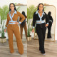 Sexy single breasted slim fit retro Polo slim fit knit sweater long pants two sets
