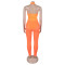 Women's two-piece set, deep V-neck sleeveless tight vest, pocket mesh pants, workwear style set