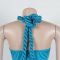 Women's hollow out design sleeveless hanging neck tight fringe jumpsuit long skirt