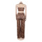 Button neck top elastic waist pants leopard print two-piece set