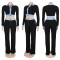 Sexy single breasted slim fit retro Polo slim fit knit sweater long pants two sets