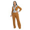 Sexy single breasted slim fit retro Polo slim fit knit sweater long pants two sets