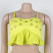 Women's off shoulder camisole top, high waisted short skirt set